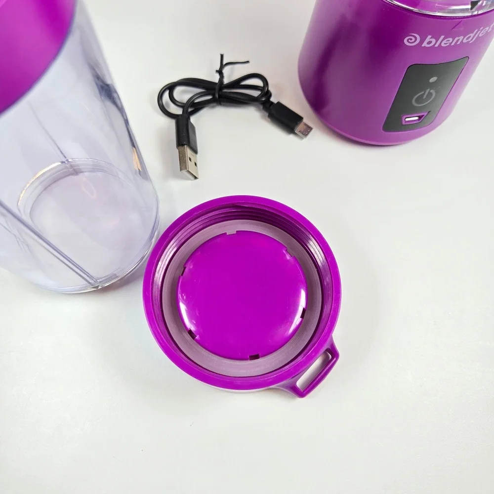 BlendJet One Original Portable Blender Purple USB Rechargeable with Extra Jar
